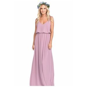 Show Me Your MuMu Kendall Floor Length Maxi Dress Antique Rose Chiffon Sz Small
